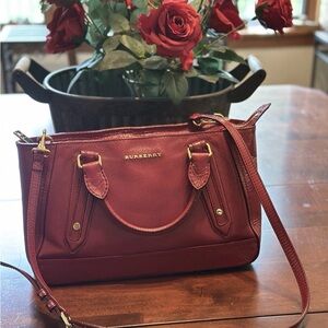Burberry Crimson Red Patent Leather Somerford Tote/Crossbody $1600